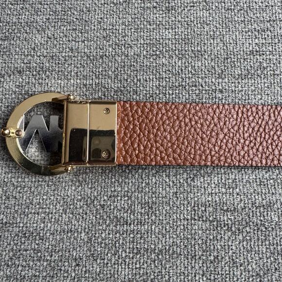 Michael Kors Signature Monogram Twist MK Logo Reversible Belt Vanilla To Luggage main image 3